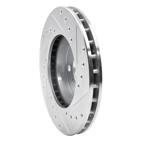 R1 87-91 Toyota Camry Front Left Drilled & Slotted Silver Brake Rotor