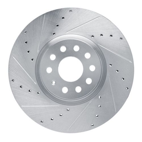 R1 18-25 Volkswagen TERamONT (Mexico) Front Left Drilled & Slotted Silver Brake Rotor