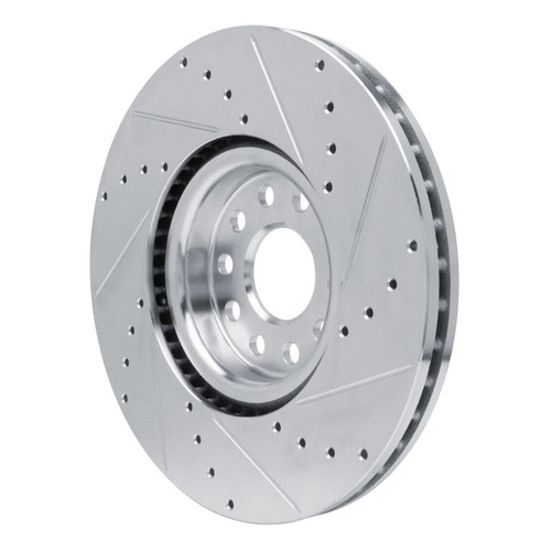 R1 18-25 Volkswagen TERamONT (Mexico) Front Left Drilled & Slotted Silver Brake Rotor