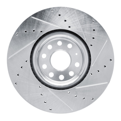 R1 18-25 Volkswagen TERamONT (Mexico) Front Left Drilled & Slotted Silver Brake Rotor