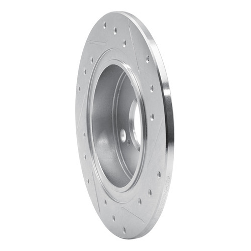 R1 87-92 Chevrolet Nova Rear Left Drilled & Slotted Silver Brake Rotor