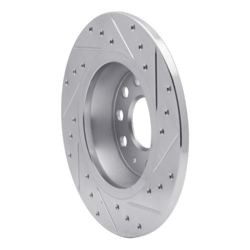 R1 05-18 Audi Q3 (Mexico) Rear Left Drilled & Slotted Silver Brake Rotor