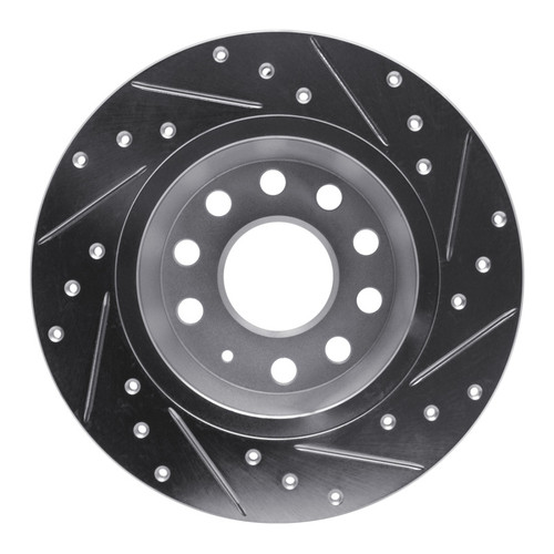 R1 05-18 Audi Q3 (Mexico) Rear Left Drilled & Slotted Silver Brake Rotor