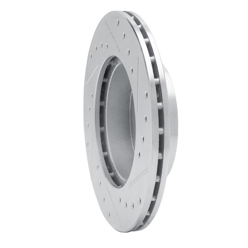 R1 88-92 Geo Prizm Front Left Drilled & Slotted Silver Brake Rotor