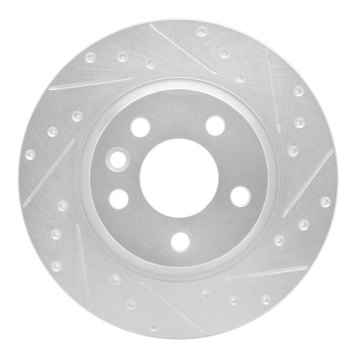 R1 01-03 Volkswagen EuroVan Rear Right Drilled & Slotted Silver Brake Rotor