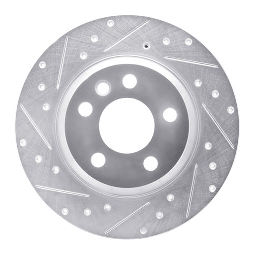 R1 01-03 Volkswagen EuroVan Rear Left Drilled & Slotted Silver Brake Rotor