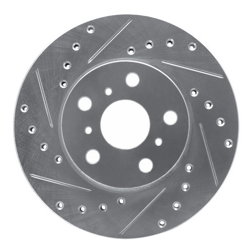 R1 87-87 Toyota Camry Front Left Drilled & Slotted Silver Brake Rotor
