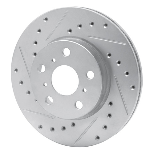 R1 87-87 Toyota Camry Front Left Drilled & Slotted Silver Brake Rotor