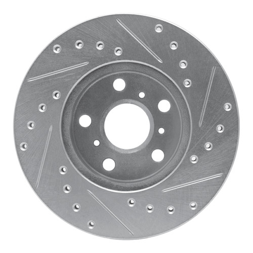 R1 87-87 Toyota Camry Front Left Drilled & Slotted Silver Brake Rotor