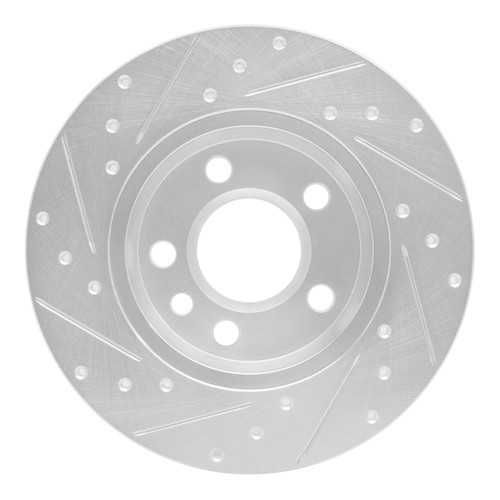 R1 96-00 Volkswagen EuroVan Rear Right Drilled & Slotted Silver Brake Rotor