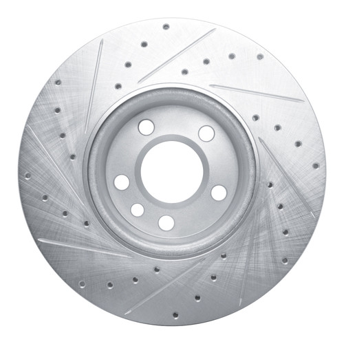 R1 01-03 Volkswagen EuroVan Front Right Drilled & Slotted Silver Brake Rotor