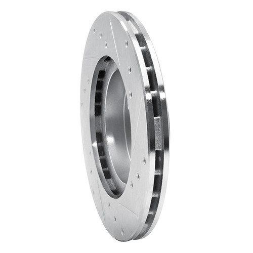 R1 87-92 Geo Prizm Front Left Drilled & Slotted Silver Brake Rotor