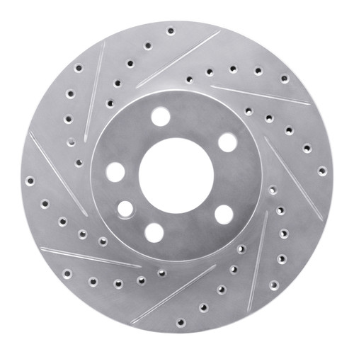 R1 01-03 Volkswagen EuroVan Front Left Drilled & Slotted Silver Brake Rotor