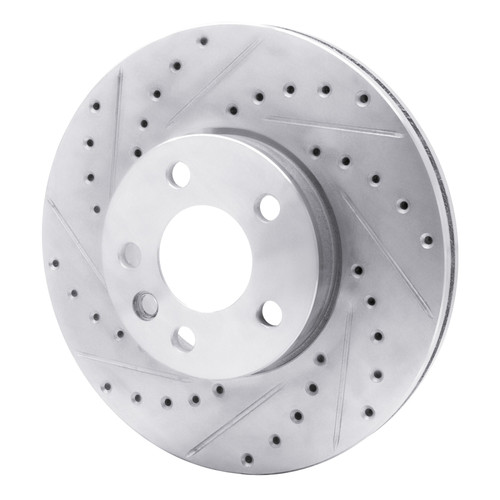 R1 01-03 Volkswagen EuroVan Front Left Drilled & Slotted Silver Brake Rotor