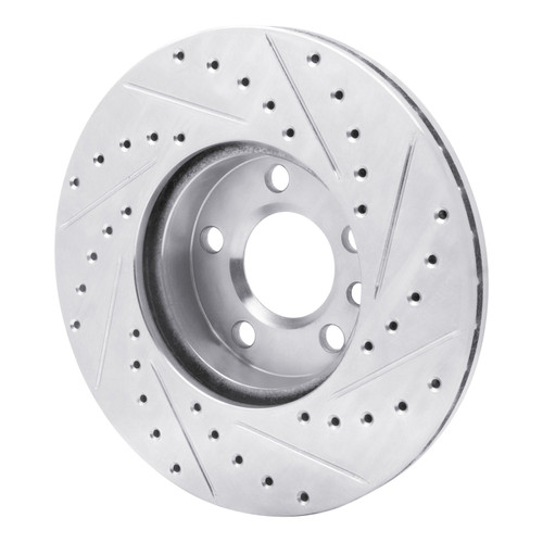 R1 01-03 Volkswagen EuroVan Front Left Drilled & Slotted Silver Brake Rotor