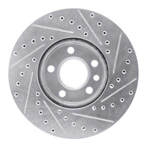 R1 01-03 Volkswagen EuroVan Front Left Drilled & Slotted Silver Brake Rotor