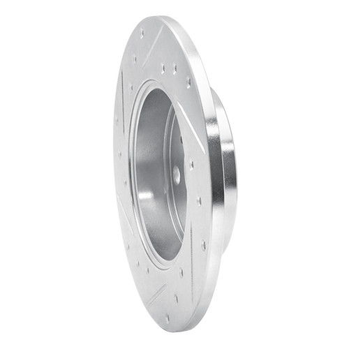 R1 85-86 Toyota MR2 Rear Right Drilled & Slotted Silver Brake Rotor