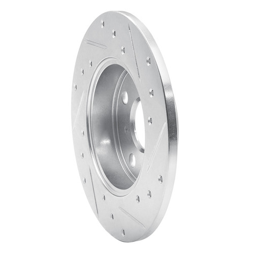 R1 85-86 Toyota MR2 Rear Left Drilled & Slotted Silver Brake Rotor