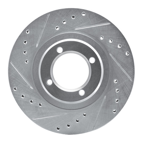 R1 85-88 Toyota Cressida Front Left Drilled & Slotted Silver Brake Rotor