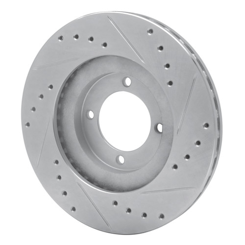R1 85-88 Toyota Cressida Front Left Drilled & Slotted Silver Brake Rotor