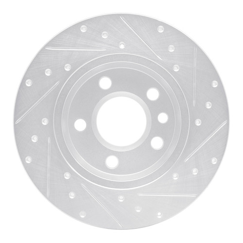 R1 96-00 Volkswagen EuroVan Rear Left Drilled & Slotted Silver Brake Rotor