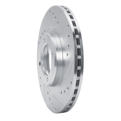 R1 85-88 Toyota Cressida Front Right Drilled & Slotted Silver Brake Rotor