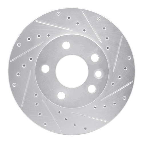 R1 96-00 Volkswagen EuroVan Front Right Drilled & Slotted Silver Brake Rotor