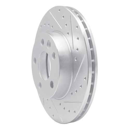 R1 96-00 Volkswagen EuroVan Front Right Drilled & Slotted Silver Brake Rotor