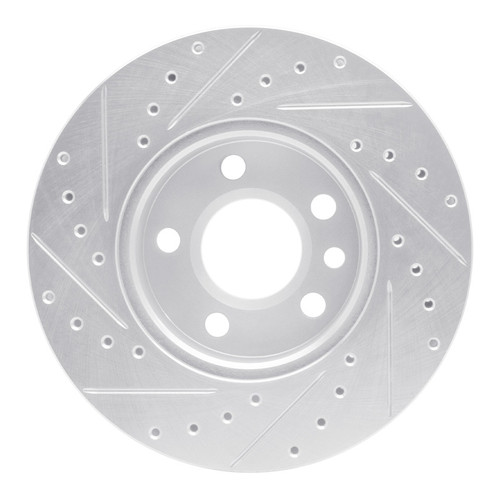 R1 96-00 Volkswagen EuroVan Front Right Drilled & Slotted Silver Brake Rotor