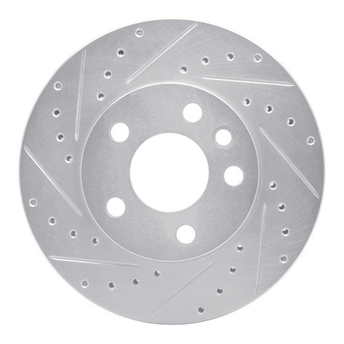 R1 96-00 Volkswagen EuroVan Front Left Drilled & Slotted Silver Brake Rotor