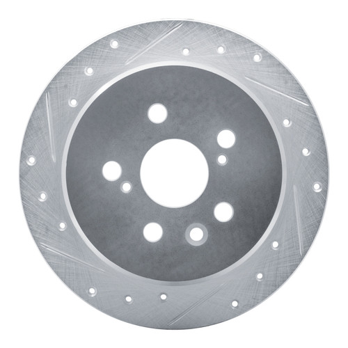R1 86-93 Lexus ES250 Rear Left Drilled & Slotted Silver Brake Rotor
