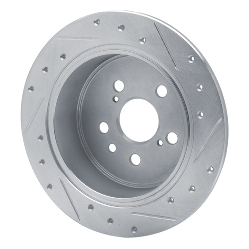 R1 86-93 Lexus ES250 Rear Left Drilled & Slotted Silver Brake Rotor