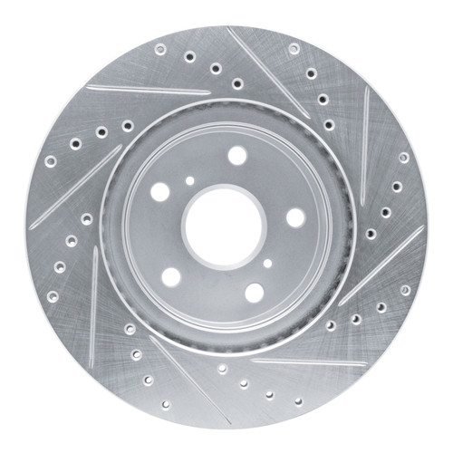 R1 86-92 Toyota Supra Front Left Drilled & Slotted Silver Brake Rotor