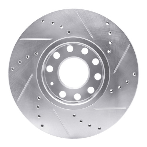 R1 92-95 Volkswagen EuroVan Front Left Drilled & Slotted Silver Brake Rotor