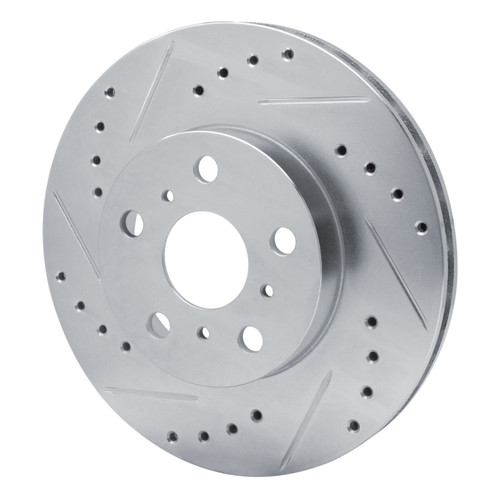 R1 86-89 Toyota Celica Front Left Drilled & Slotted Silver Brake Rotor