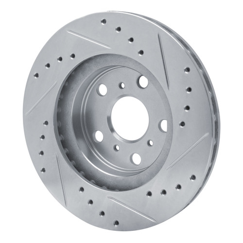 R1 86-89 Toyota Celica Front Left Drilled & Slotted Silver Brake Rotor