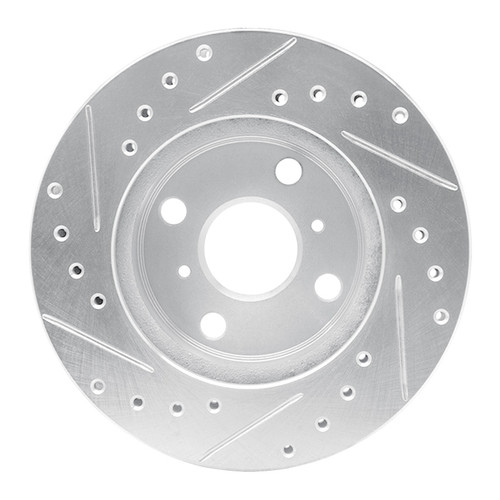 R1 86-89 Toyota Celica Front Right Drilled & Slotted Silver Brake Rotor EDZ-76026R