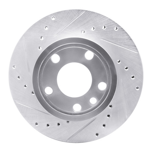 R1 92-95 Volkswagen EuroVan Front Left Drilled & Slotted Silver Brake Rotor EDZ-74040L