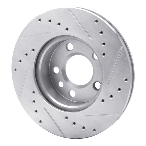 R1 92-95 Volkswagen EuroVan Front Left Drilled & Slotted Silver Brake Rotor EDZ-74040L