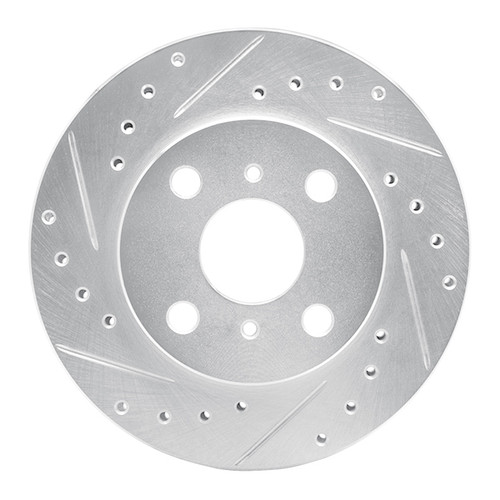R1 86-89 Toyota Celica Front Left Drilled & Slotted Silver Brake Rotor EDZ-76026L