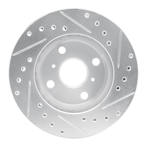 R1 86-89 Toyota Celica Front Left Drilled & Slotted Silver Brake Rotor EDZ-76026L