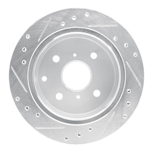 R1 84-88 Toyota Cressida Rear Right Drilled & Slotted Silver Brake Rotor