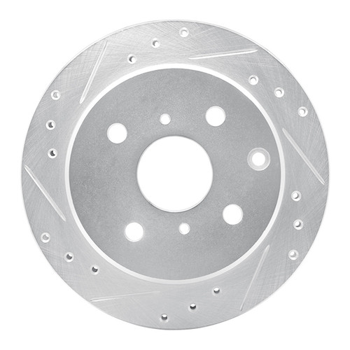 R1 84-88 Toyota Cressida Rear Left Drilled & Slotted Silver Brake Rotor