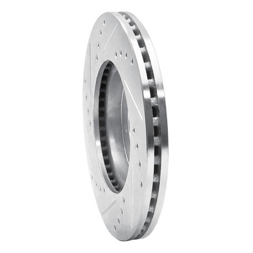 R1 84-87 Toyota Cressida Front Right Drilled & Slotted Silver Brake Rotor