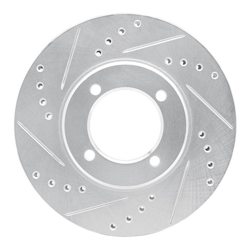 R1 84-87 Toyota Cressida Front Left Drilled & Slotted Silver Brake Rotor