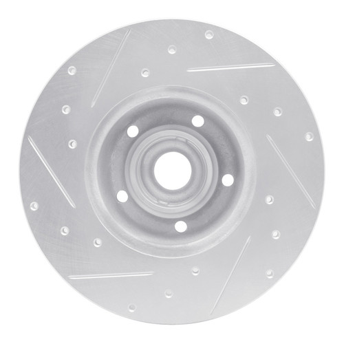 R1 79-85 Volkswagen Type 2 Front Right Drilled & Slotted Silver Brake Rotor
