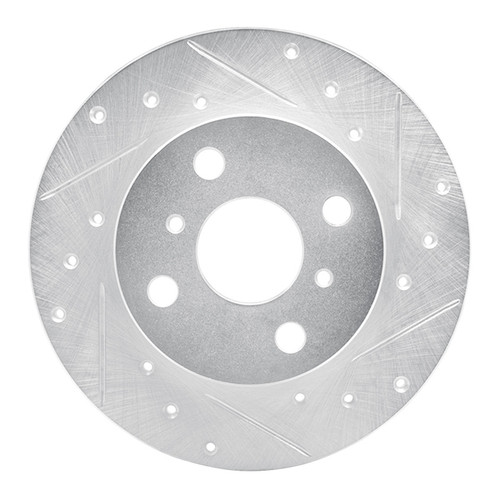 R1 84-88 Chevrolet Nova Front Right Drilled & Slotted Silver Brake Rotor