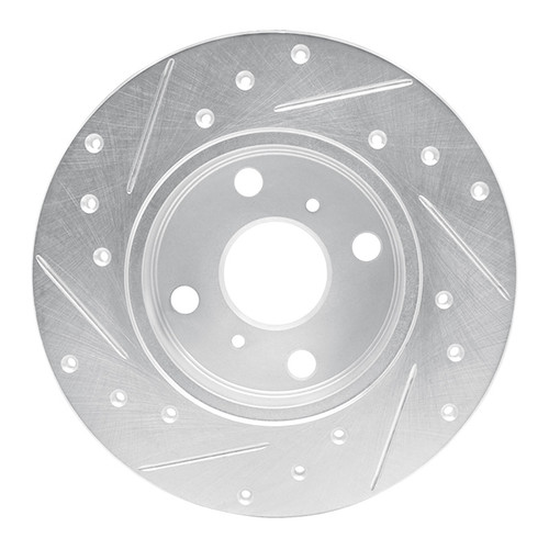 R1 84-88 Chevrolet Nova Front Right Drilled & Slotted Silver Brake Rotor