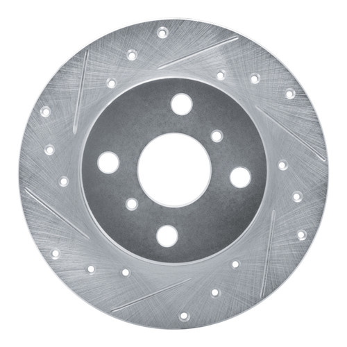 R1 84-88 Chevrolet Nova Front Left Drilled & Slotted Silver Brake Rotor