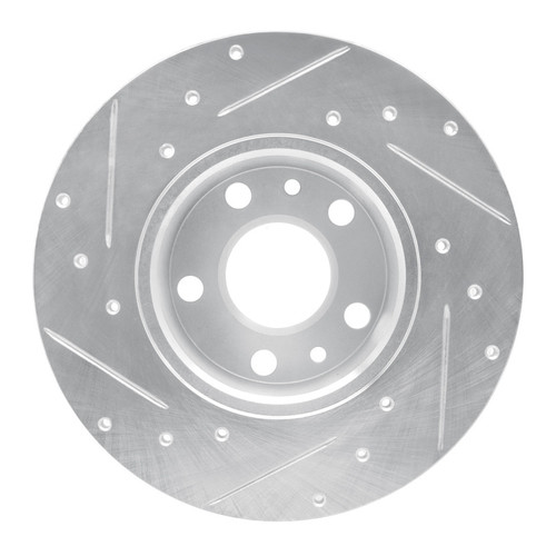 R1 72-78 Volkswagen Type 2 Front Right Drilled & Slotted Silver Brake Rotor